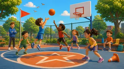 Encontrar formas na quadra de basquete