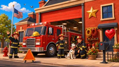 Encontre formas no quartel de bombeiros