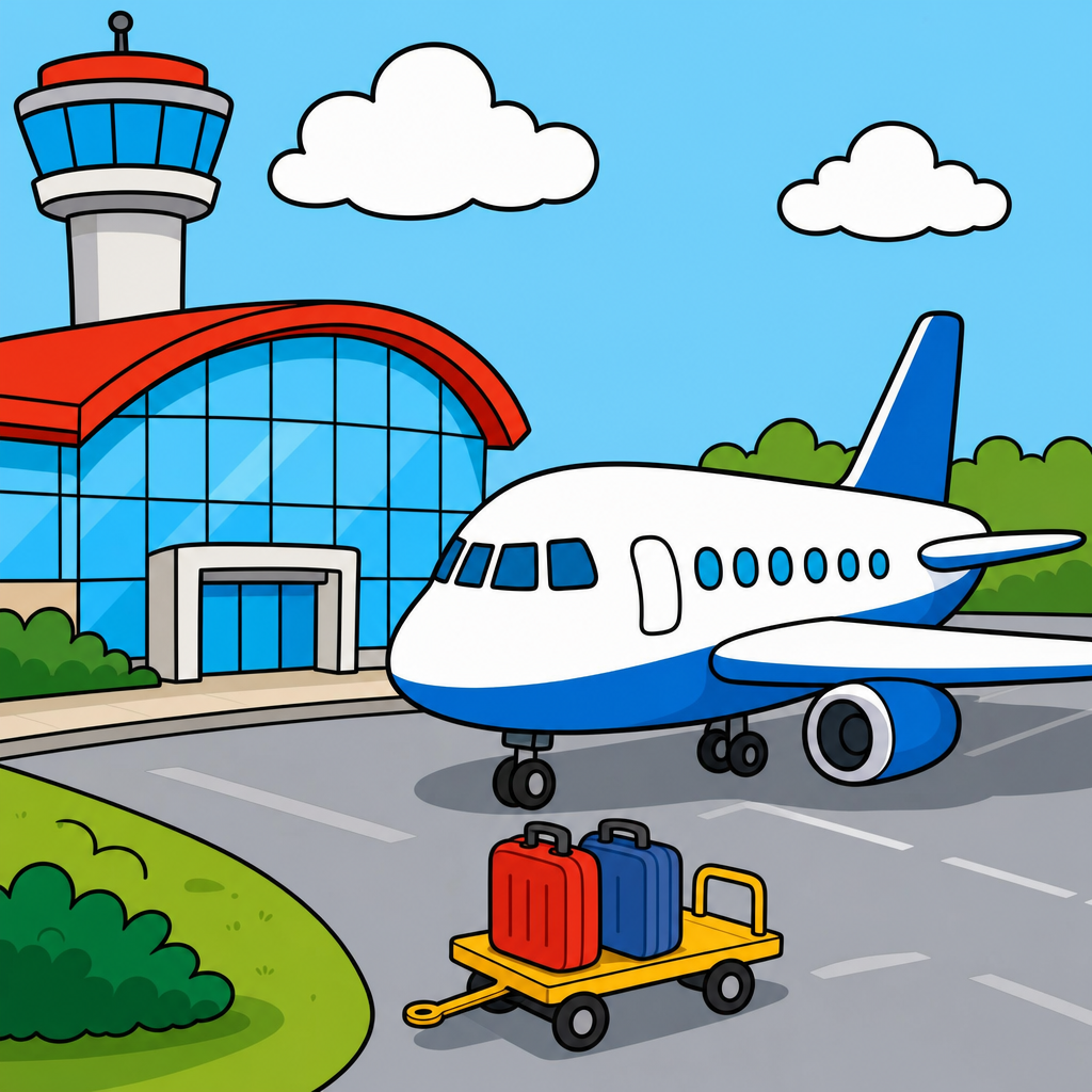 Quebra-cabeça de Aeroporto para Crianças de 2 a 8 Anos (4, 9 e 16 Peças)