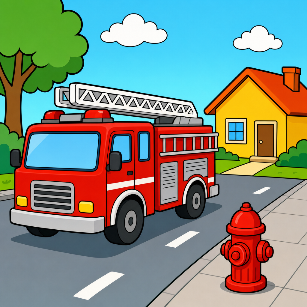 Quebra-cabeça de Caminhão de Bombeiros para Crianças de 2 a 8 Anos (4, 9 e 16 Peças)