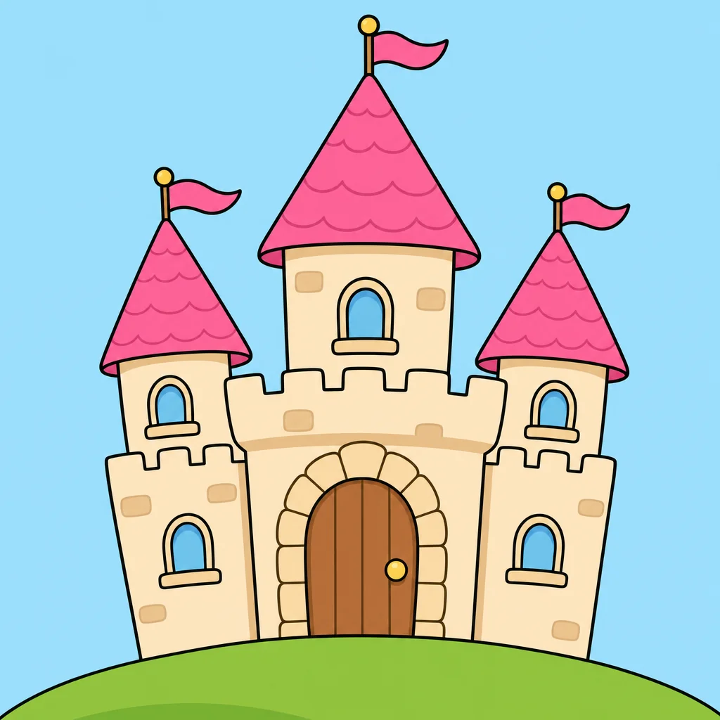 Quebra-cabeça de Castelo para Crianças de 2 a 8 Anos (4, 9 e 16 Peças)