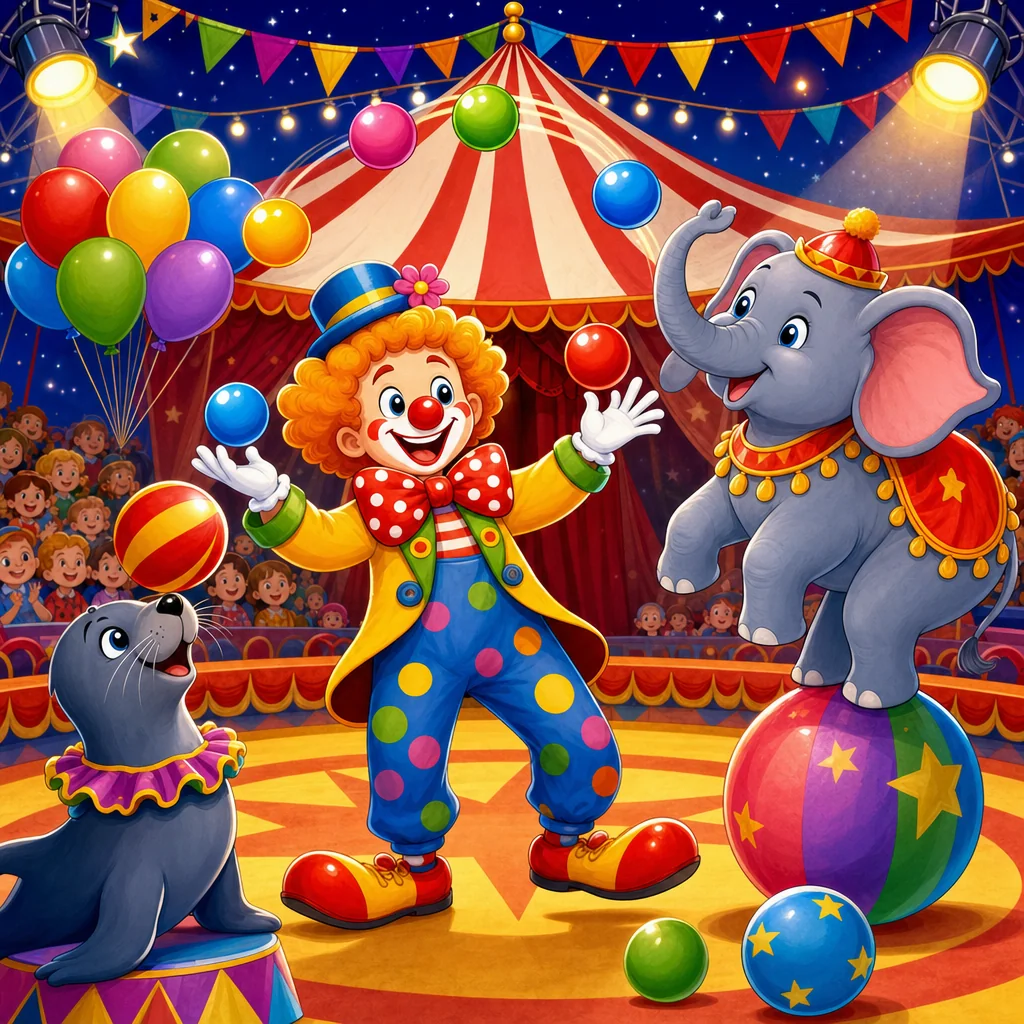 Quebra-cabeça de Circo para Crianças de 2 a 8 Anos (4, 9 e 16 Peças)