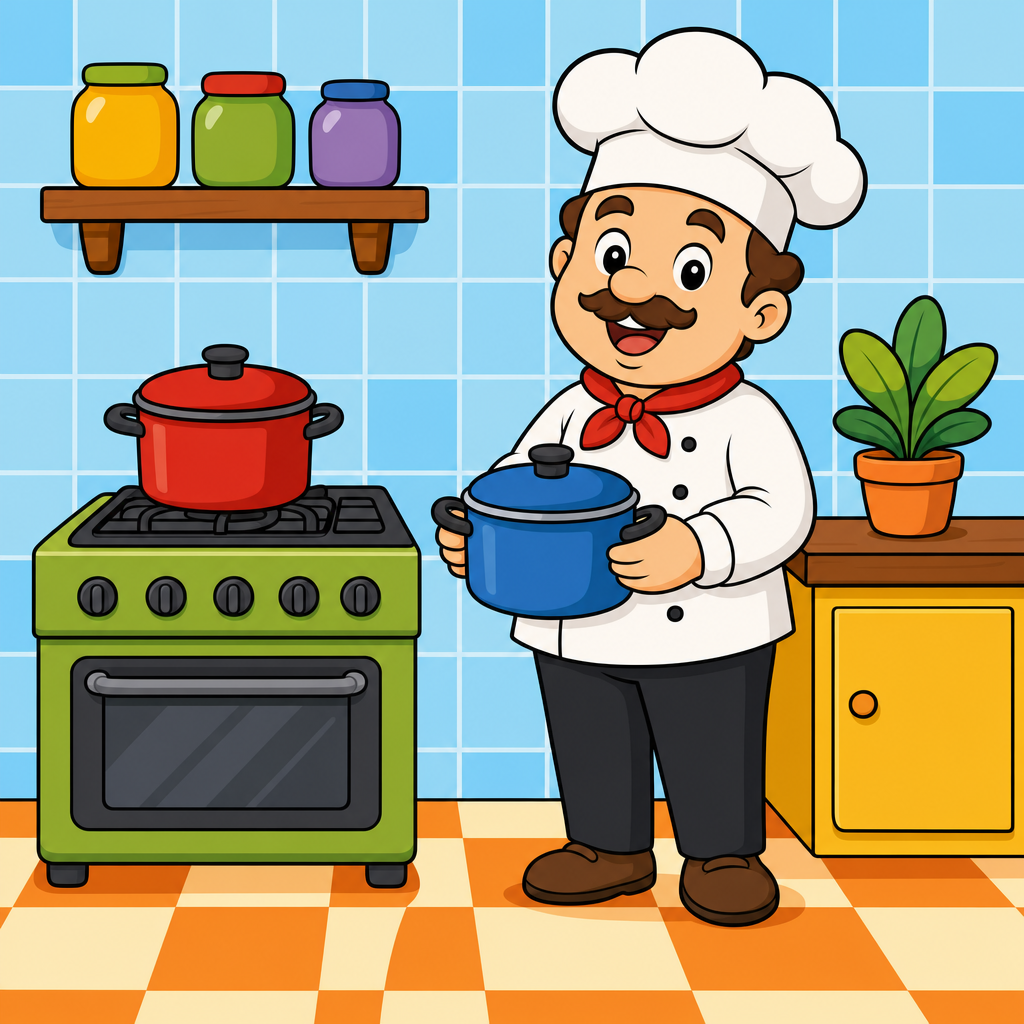Quebra-cabeça de Cozinheiro para Crianças de 2 a 8 Anos (4, 9 e 16 Peças)