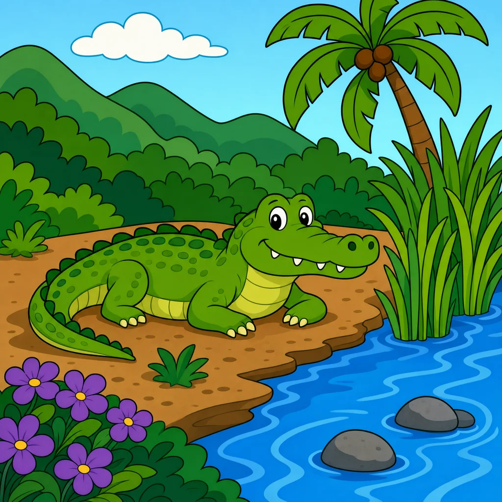 Quebra-cabeça de Crocodilo para Crianças de 2 a 8 Anos (4, 9 e 16 Peças)
