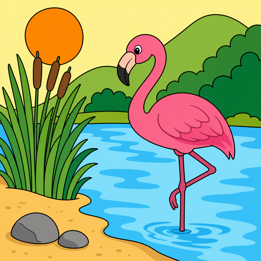 Quebra-cabeça de Flamingo para Crianças de 2 a 8 Anos (4, 9 e 16 Peças)