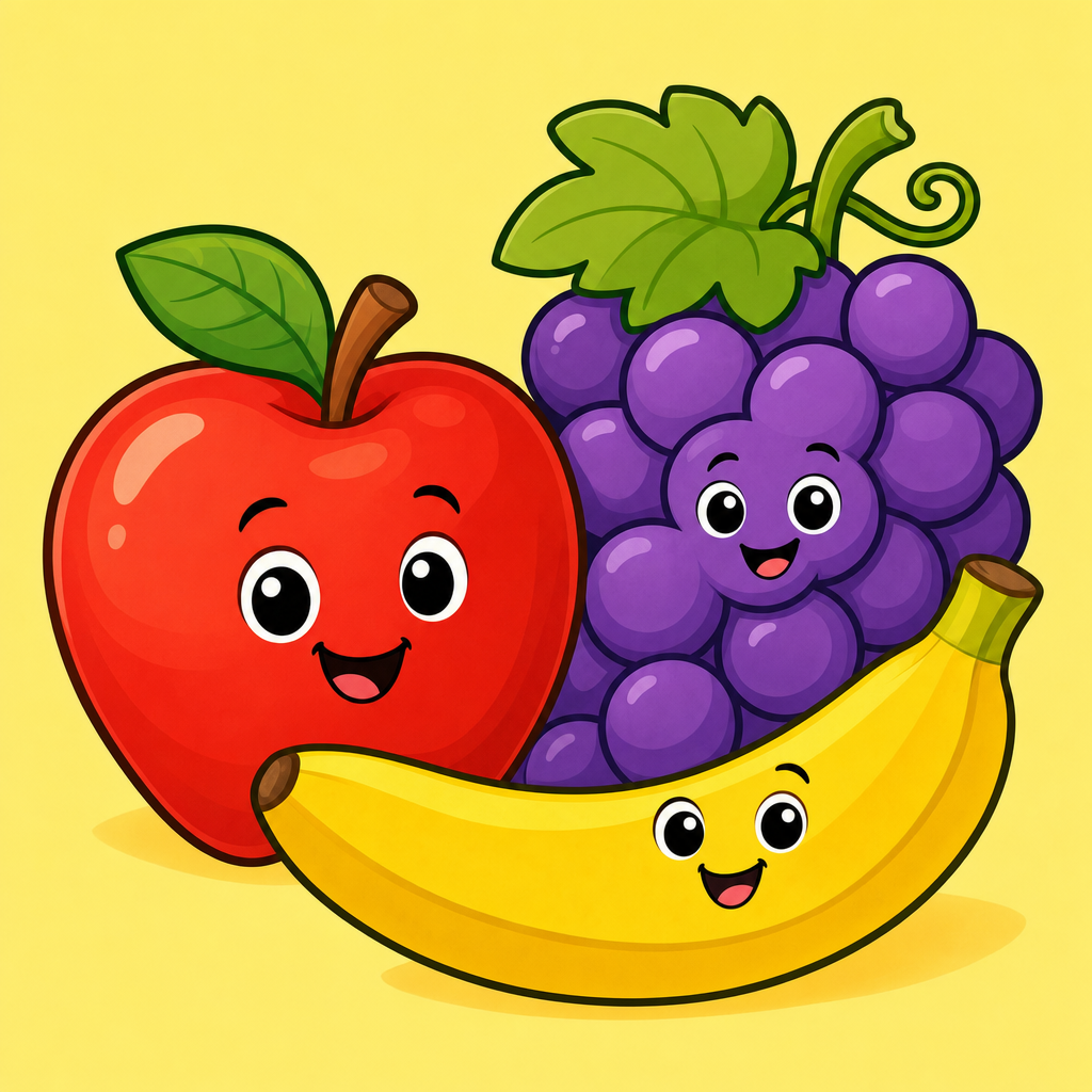 Quebra-cabeça de Frutas para Crianças de 2 a 8 Anos (4, 9 e 16 Peças)
