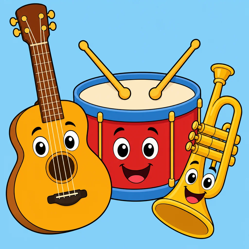 Quebra-cabeça de Instrumentos para Crianças de 2 a 8 Anos (4, 9 e 16 Peças)