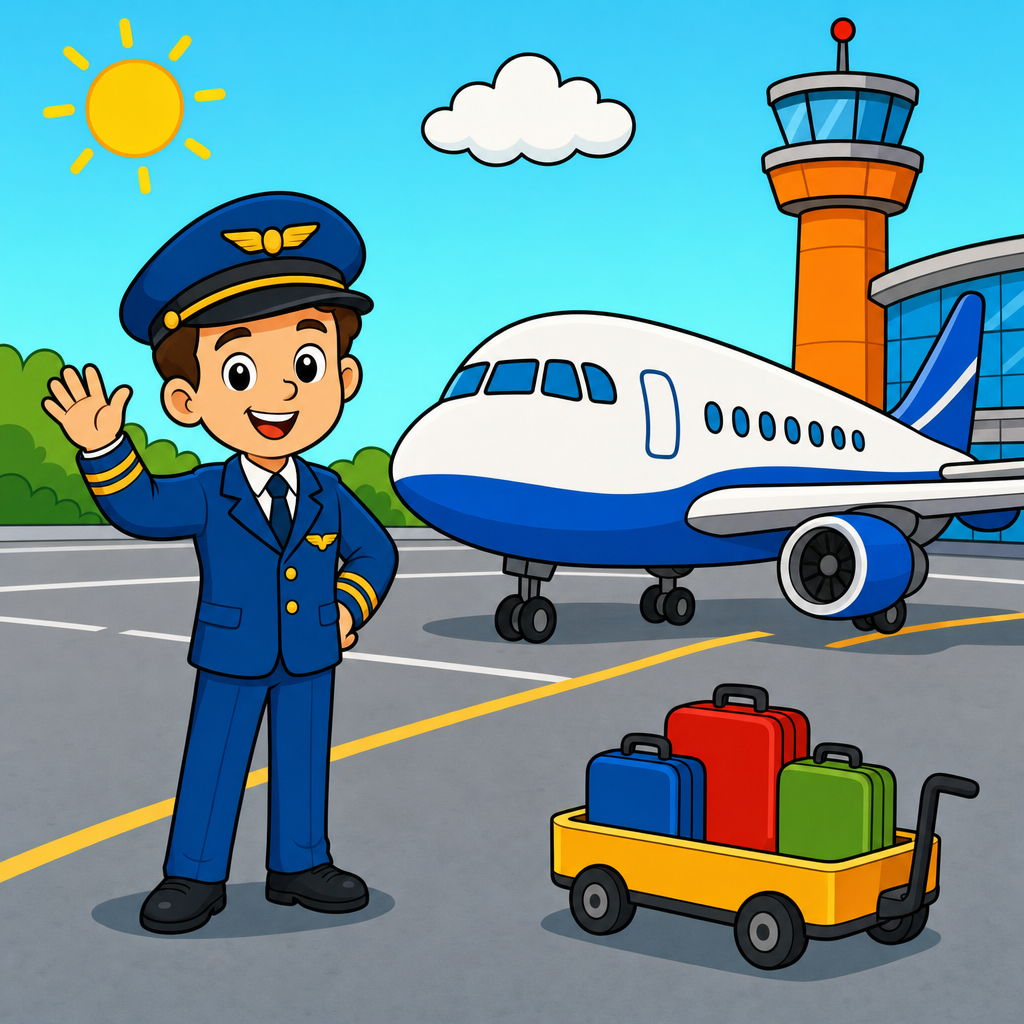 Quebra-cabeça de Piloto para Crianças de 2 a 8 Anos (4, 9 e 16 Peças)