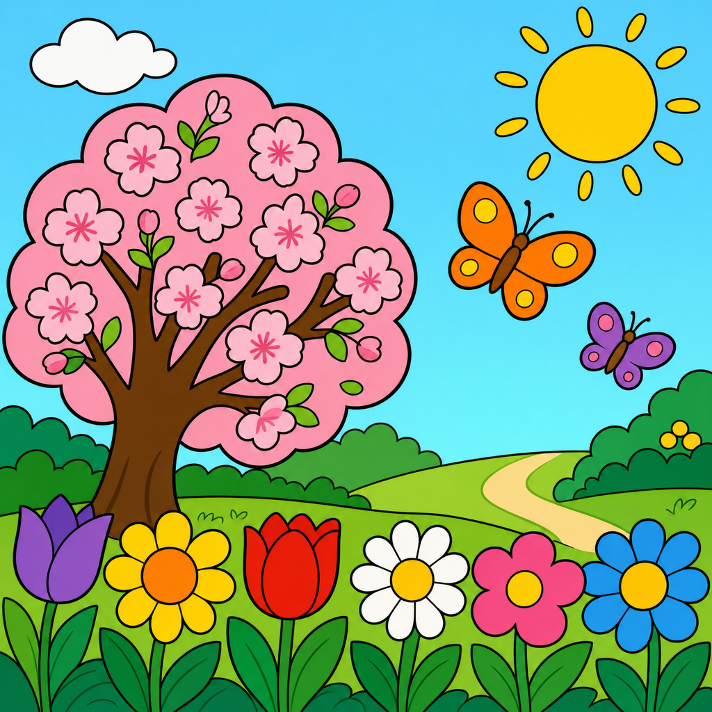 Quebra-cabeça de Primavera para Crianças de 2 a 8 Anos (4, 9 e 16 Peças)