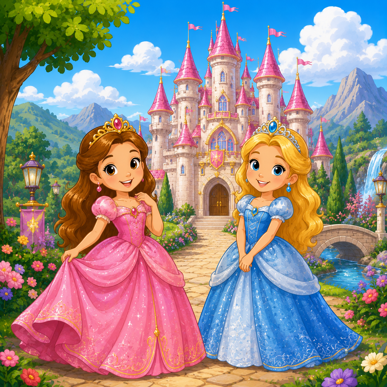 Quebra-cabeça de Princesas para Crianças de 2 a 8 Anos (4, 9 e 16 Peças)