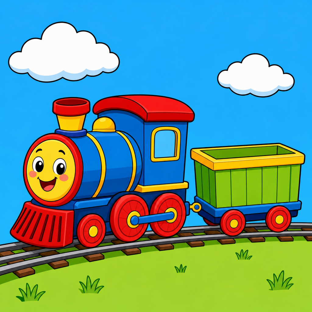 Quebra-cabeça de Trem para Crianças de 2 a 8 Anos (4, 9 e 16 Peças)